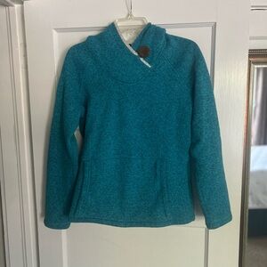 Koppen teal blue hoodie pullover, L
